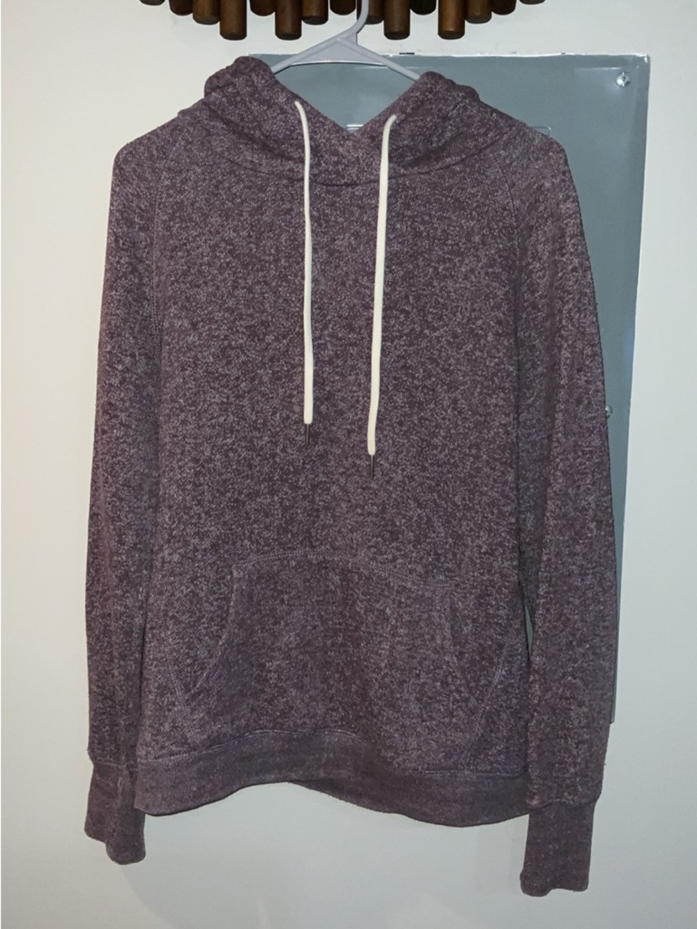 Garage Marled Plum Hooded Pullover Sweater